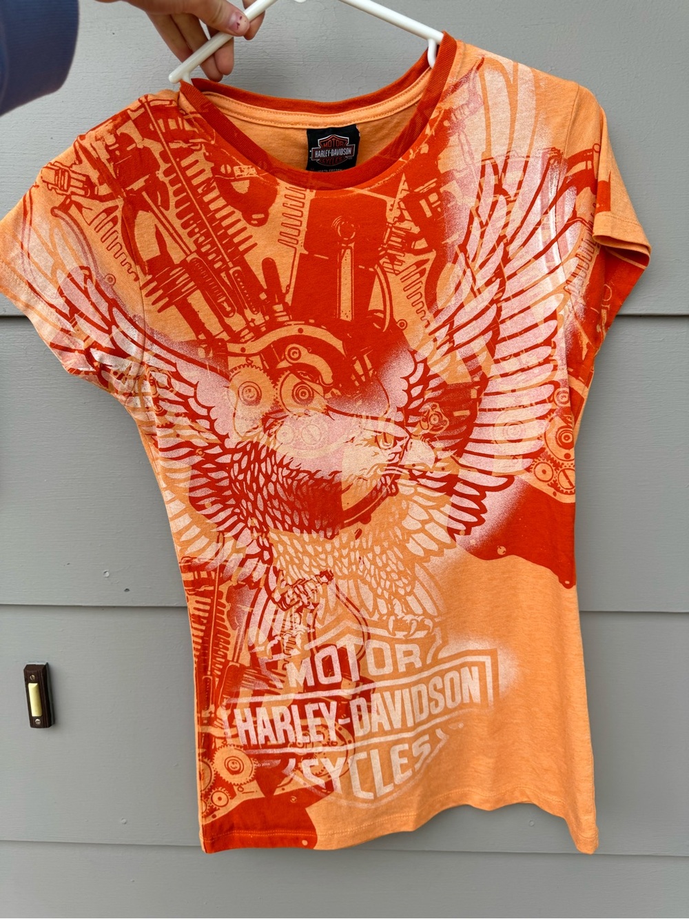 Harley-Davidson Orange and Light Orange Eagle Graphic Tee